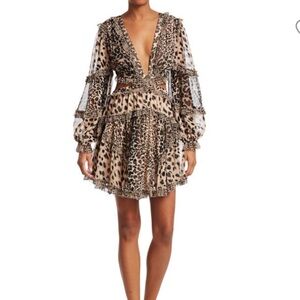 Zimmerman Leopard Cutout Sheer Dress